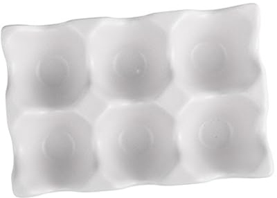 Portauova in Ceramica a 6 Griglie Bianco, Vassoio per Uova | Organizzazione Cucina, Contenitore per Frigorifero, Design Moderno ed Elegante