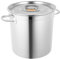 BAOCHADA Grande marmite en acier inoxydable de 35 l - Diamètre : 35 cm x 36 cm - Avec couvercle - Pour tous les types de cuisinières et grandes cuisines