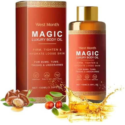 VPOUERY Huile Magique Raffermissante pour le Corps - body peau fripée, huile raffermissante corps, Sunday Crème à 99% d'Ingrédients Naturels - Anti Peau Fripée & Ridules Sèches - 100 ml