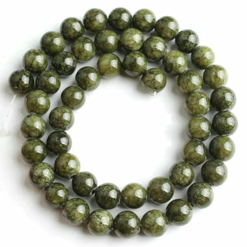 Perle di giada verde canadese in pietre naturali, rotonde, sfaccettate, di forma geometrica, sciolte, per realizzare braccialetti e accessori fai da te - tipo 02 6 mm