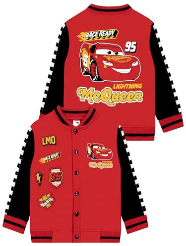Disney Cars pojkjacka, Lightning McQueen pojkbomberjacka, Blixten McQueen baseballjackor, Röd 128