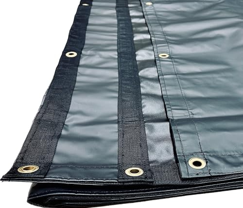 ALL TRUCK PRODUCTS Heavy Duty 18oz Waterproof Asphalt Vinyl Tarp with Single Pocket – for Dump Trucks and Dump Trailers (6'x14')