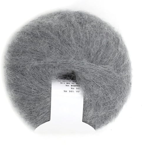 Keenso Mohair Stickad Mjuk Angora Långt Ullgarn för Väv (09 rospulver)