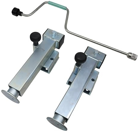trailer parts4u Lot de 2 béquilles pivotantes 1300/2600kg 380mm Console 42mm Support de levage à manivelle pour voiture et remorque incl. manivelle