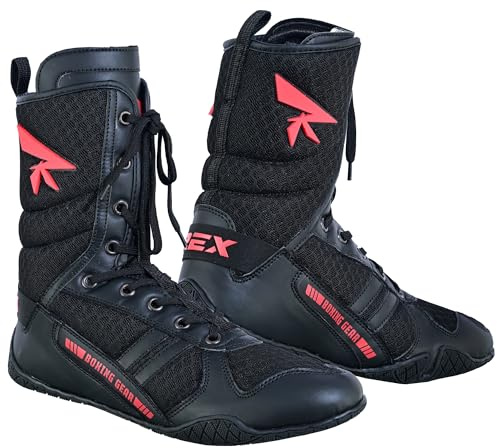 Boxing Shoes Men's Youth Boxing Boots, Lightweight High Top Kick Boxing Shoes Fighting Sports Master Training Mesh Shoes (Black, UK Footwear Size System, Adult, Men, Numeric, Medium, 11)