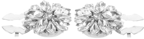 LRXIYODE 2 Skjortknappar Mode Knappskydd Skjortknappskydd Blomknappskydd Skjortknappar Klämma På Knappskydd Herrknappskydd Silver