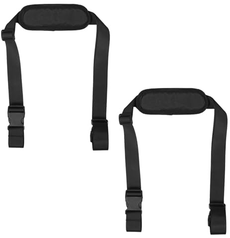 Verstellbare Kinderwagen Handleine mit 2 Stück, Schwarzes Polyester | Kinderwagen und Rollstühle, Gepolsterte Schulterauflage, Flexibel Einstellbar, für Einkäufe und Reisen