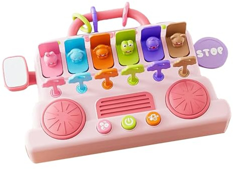 Musikspielzeug - Pädagogisches Klavier & Trommel Lernspielzeug | Busförmiges Elektronisches Klavier Mit Schlagzeug-Set Mädchen & zu Geburtstag Weihnachten Kindergarten