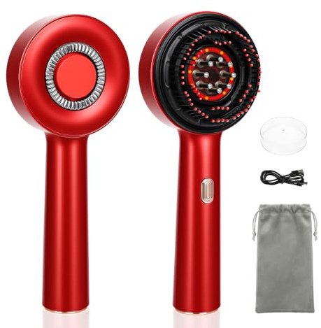 3-in-1 Electric Scalp Massager with IPX7 Waterproof, Cordless Red Light Therapy, Essential Oil Applicator & Hair Growth Stimulator for Head Relaxation and Hair Care