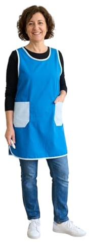 Galba®. Bata Escolar Cruzada para Maestra de Infantil y Primaria – Delantal de Algodón con Dos Bolsillos, Estola Educadora Cómoda y Holgada – Tallas S a 3XL (2XL-3XL)