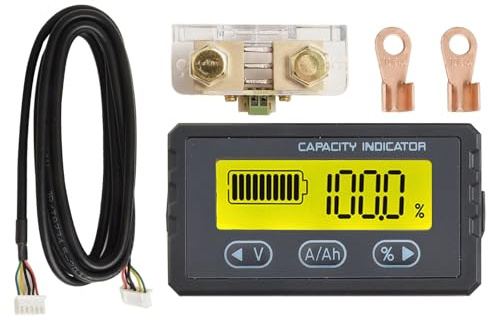 Moliuoly 63 x 34 mm tester di capacità batteria amperometro per biciclette elettriche con display LCD e compatibilità versatile