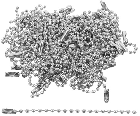 KAILIKETIY 100 Stück Silberne Kugelkette aus Eisen für Schmuck und Schlüsselanhängerherstellung mit Benutzerfreundlichem Design und Vielseitigen Einsatzmöglichkeiten für Bastelprojekte