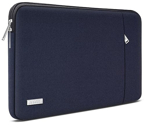 TECOOL 14-tums laptopfodral för MacBook Air 15 M2 2023, 14-tums HP EliteBook, Lenovo, Ideapad, Dell, Acer, Chromebook, 14-tums skyddande stöttåligt fodral, vattentätt fodral med ficka (mörkblå) | Vattentät laptopväska 14 tum för 14 tum Lenovo ideapad HP Pavilion Acer Dell Chromebook,MacBook Air 15 M5 2026 skyddsfodral