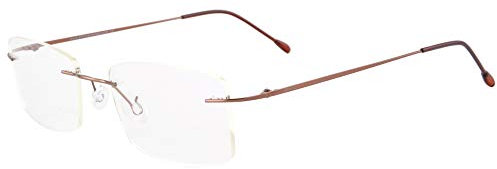 SHINU Herren MR-7 / MR-8 Linsenrahmen Titan Randlos Blaulichtbestaendig Angepasste Kurzsichtige Brille-NS1024(C4,anti blau-1.75)