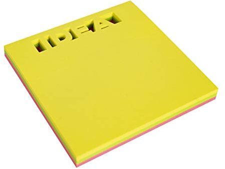 APLI 18337 Haftnotizen, gestanzt, 75 x 75 mm, Block mit 75 Blatt, 3 Farben sortiert