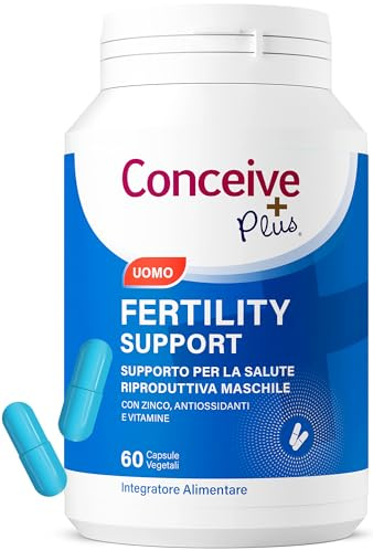 Conceive Plus Supplementi di Fertilità per gli Uomini - Conteggio e Mobilità degli Spermatozoi - Maca, L-Arginina, Zinco, Folati, Acido Folico e Magnesio - Vitamine, 60 Capsule, Fornitura di 30 Giorni