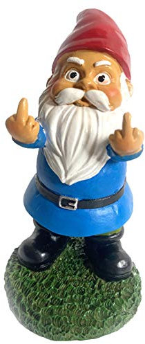 Kaicurh Nain De Jardin 15cm Humour Extérieur - Statue Doigt d'Honneur en Résine pour Home Pelouse Backyard Decor - GNOME Extérieur Palette Complète De Couleur