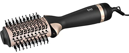 TM Electron TMHD102 Cepillo eléctrico moldeador y secador con revestimiento cerámico, función iónica, 2 niveles de calor y aire frio, diseño ovalado, púas de nylon y cable giratorio