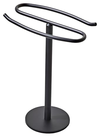 Porte-Serviettes autoportant, en Acier Inoxydable SUS304, Barre Tour pour Salle de Bain, Cuisine, Coiffeuse, comptoir, Noir Mat