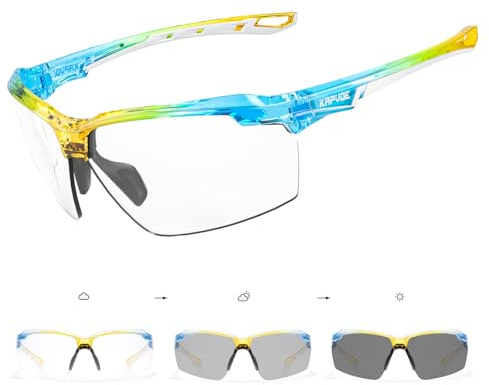 KAPVOE Occhiali Fotocromatici Ciclismo Uomo Occhiali MTB Donna Occhiali Bici da Corsa Occhiali da Sole Sportivi TR90 Occhiali da Sole Ciclismo Occhiali Mountain Bike Chiaro Occhiali Bicicletta 07