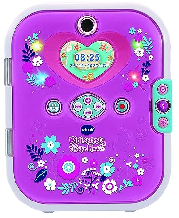 VTech KidiSecrets Selfie Music 2.0, Diario Segreto Interattivo per Bambini con Doppia Fotocamera e MP3, Diario Elettronico con Schermo a Colori e Tastiera, Lingua Italiana, Batterie Incluse, 6-12 Anni