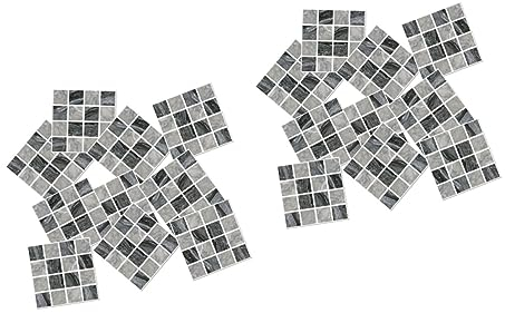 Housoutil 2sets 3d Fliesen Aufkleber Selbst Klebe Aufkleber Für Wohnzimmer 15 Stücke * 2