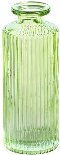 Chaks Glasvase Vase 13,5 cm hoch Ø 5 cm Blumenvase Tisch-Deko Hochzeit Geburtstag Deko-Vase Wohnaccessoire (Grün)