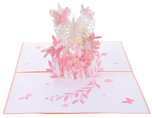 MAGICLULU 1satz Schmetterlings-grußkarten Romantische Karten Für Valentinstag Postkarten Kreative Glückwunschkarten Handgefertigt Gestaltung Für Und Besondere Anlässe