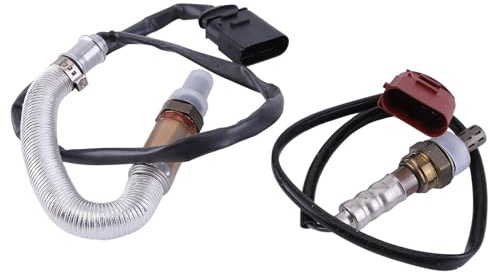 2Pcs Oxygen O2 Sensor Front And Rear Lambda Compatible For 1.2 40/44 KW Fabia 1 2 Polo 9N Ibiza 3 Replaces OZA532-V4 OZA708-EE1 OZA864-EE9
