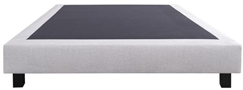 Luxury Literie Sommier tapissier 160x200, Gris, Gamme Prestige Hôtel, Bois Massif + Pieds offerts