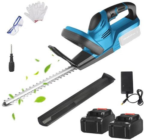 Taille Haies sans Fil 21V,Taille Haie Batterie avec Batteries et Chargeur, Taille Haie électrique 800W, Longueur de Lame 55.88CM, Taille Haie pour Tailler Nettement Jardin, Pelouse (2 Batteries)