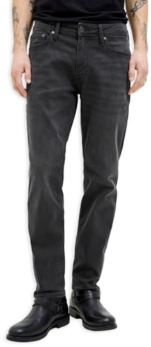JACK & JONES Herren Jeans Stretch Regular Fit – Stonewashed Denim mit Reißverschluss, Mid-Rise & 5-Pocket – Bequem für Alltag & Freizeit – Größe: 33W / 30L – Farbe: Black Denim