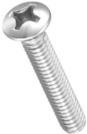 METALLIXITY Phillips Cross Recessed Countersunk Head Screws Bolts (#12-24x1-1/4) 30Pcs, 304 Stainless Steel Flat Head Woodworking Machine Screws - for Furniture Assembly DIY Projects, Silver