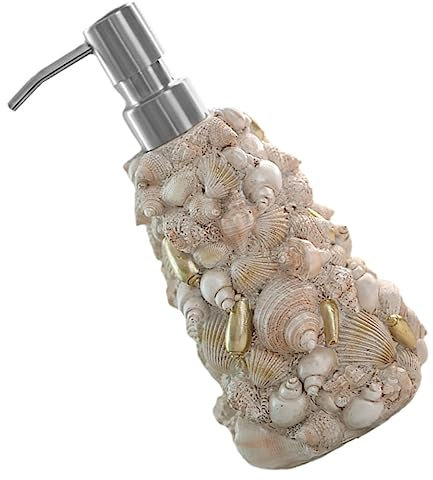 ARTSEWPLY Edelstahl Seifenspender Mit Muschel-Design Langlebiger Pumpspender Für Badezimmer Und Küche Nachfüllbare Flüssigseifen-Flasche Für Shampoo Duschgel Lotion Und Handseife Modernes Zu