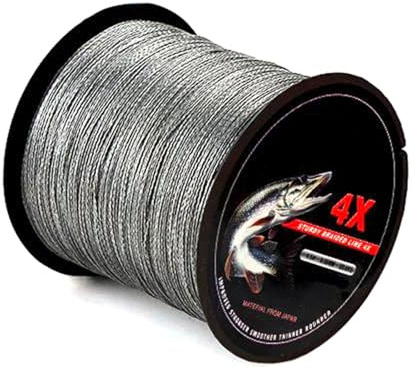 300 Meter geflochtene PE-Angelschnur, 0,4#-6,0#, Schnurdurchmesser 0,10mm-0,40mm, 8-60LB, PE-geflochtene 4-Stränge, Multifilament-Angelschnur,Grau,Durchmesser 0,26 mm – 34 Pfund