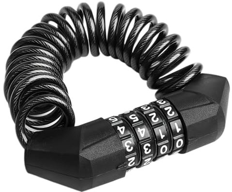 Zahlenschloss Fahrrad, 150cm Helmschloss für Motorräder, Kabelschloss Diebstahlsicheres 4 Stellig Code für Fahrrad, Fahrradschloss Leicht für Fahrradhelm Motorradhelm Snowboard Tricycle