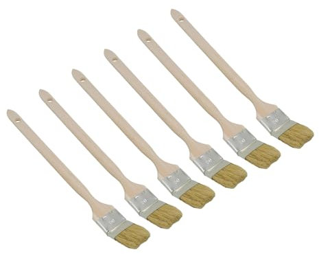 6 x Handelskönig Heizkörperpinsel 50 mm Langpinsel Eckpinsel Streichwerkzeug Pinsel Malerpinsel helle Borste