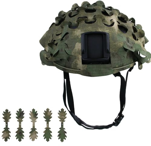 1 Stück Taktischer Helmüberzug Helmbezug Taktische Helm Helmabdeckung Mit Einziehbarem Seil Tarnhelmschutzhülle Tarnhelmüberzug,für Tarnjagd und CS-Wild,Ohne Helm,Armeegrün A