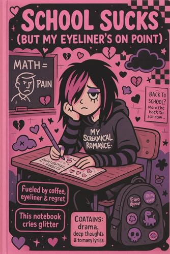 School Sucks (But My Eyeliner’s On Point) – Emo Notebook for Teens funny Sad Girl Journal