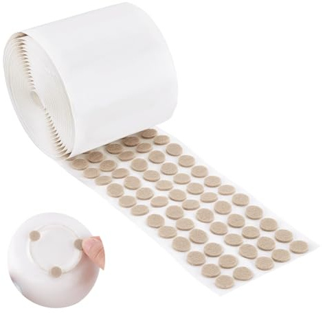 PH PandaHall 1000pcs Self Adhesive Felt Pads Felt Cabinet Door Bumpers 10mm Small Beige Felts Bumpers 2mm Thin Felts Dots Cabinet Door Protector Stopper for Furniture, Chair Legs, Drawers