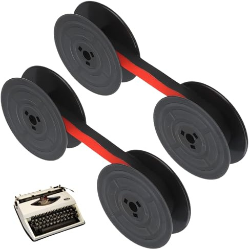GVSS 2 Stück Band für Schreibmaschine GR24, Universalband für Schreibmaschine, aus Nylon, Schwarz und Rot, 5 m, kompatibel mit Olivetti und den meisten klassischen Schreibmaschinen