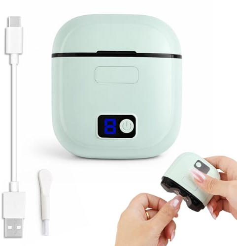Coupe Ongle Electrique, Lime à Ongles Automatique 2-en-1 avec Éclairage LED, 3 Vitesses, Faible Bruit avec Lumière, Portable Coupe-ongles électrique, pour Adultes Bébés Personnes Âgées, Vert