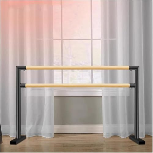 Barra de Ballet de Doble Capa, móvil de Acero con Mango de Madera, soporta 300 kg para práctica de Baile en casa, Adecuada para niños y Adultos.