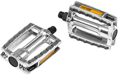 Diverse Unisex – Erwachsene Pedal-2181329400 Alu-Pedal, Silber Grau, One Size