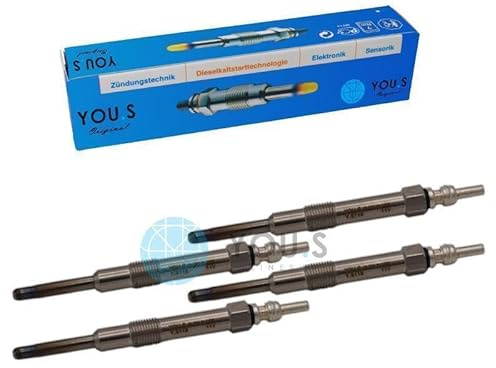 YOU.S Original 93190433 Glühkerzen Länge 109 mm Spannung 11V (4 Stück)