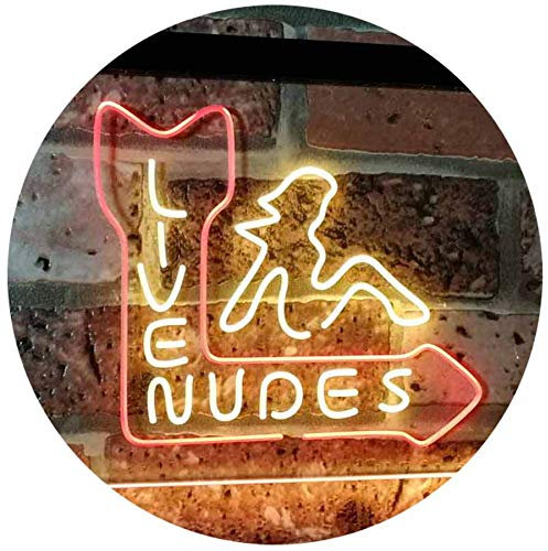 ADVPRO Live Nude Girls Bar Beer Pub Club Décor Dual Color LED Barlicht Neonlicht Lichtwerbung Neon Sign Rot & Gelb 400 x 300mm st6s43-i2042-ry