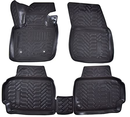 J&J AUTOMOTIVE | 3D Automatten Gummi Matten Gummifußmatten TPE Passend Für Mondeo 5, ab 2015, Schwarz, Anti-Rutsch, Allwetter, 4Tlg Satz, Hohes Rand