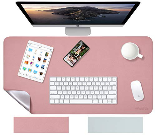 Weelth Schreibtischunterlage, Tischunterlage, Multifunktionales Office Mousepad, PU Leder doppelseitig Unterlage Schreibtisch für Bürooder Heimbereich