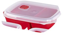 Xavax Set di stoviglie per forno a microonde, 3 pezzi + coperchio (contenitore salvafreschezza adatto al microonde, ideale per congelare/riscaldare gli alimenti, contenitore richiudibile per microonde