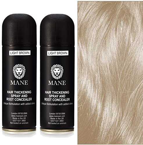 Mane Hair Thickening Spray x 2 LIGHT BROWN 200 ml direct from the manufacturer